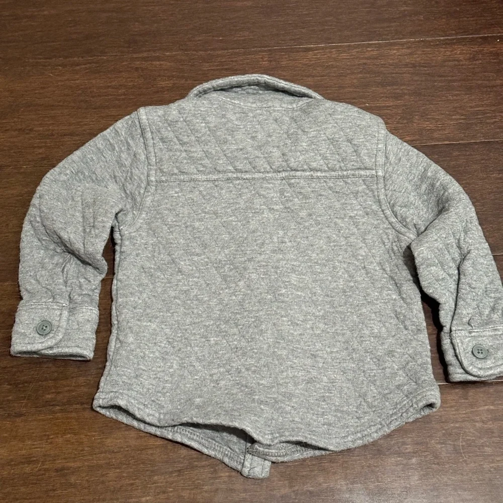 OshKosh B'gosh Gray Button Down Shirt with Quilted Texture